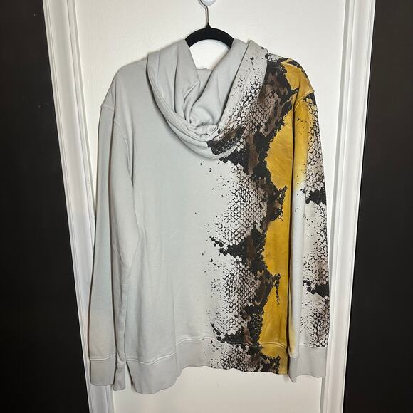 NEW 1017 ALYX 9SM Men's Hoodie Python Snake Print Gray Brown Sweatshirt Size XXL - Picture 8 of 16